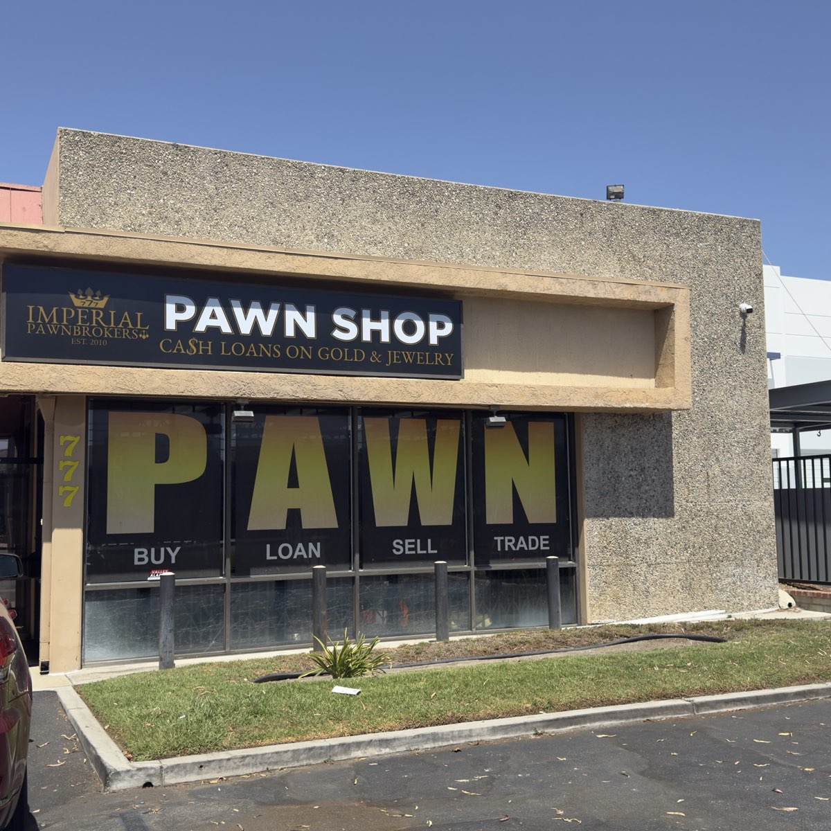The Imperial Pawnbrokers storefront at 777 W Imperial Hwy in Brea